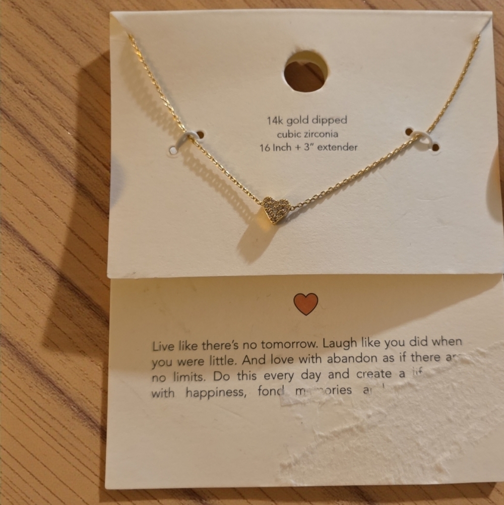 Target Gold Dipped Heart Necklace with Cubic Zirconia